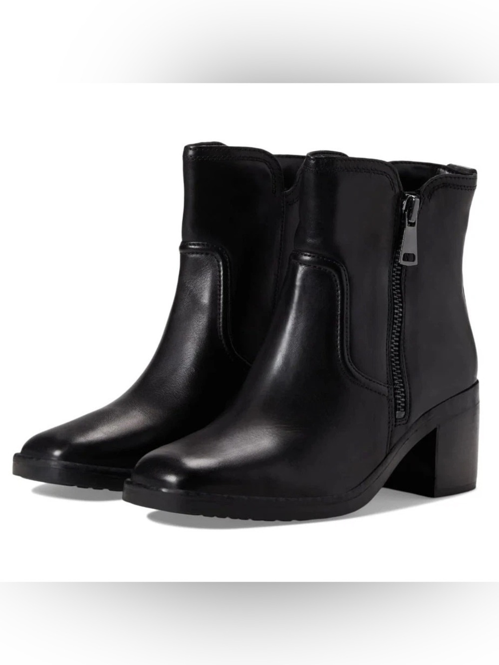 Naturalizer Emmy Black Leather Ankle Booties